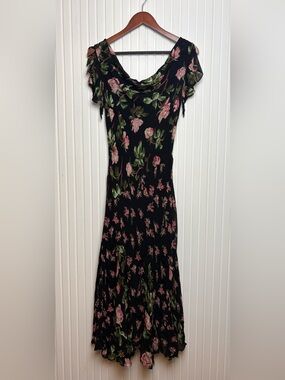 VTG Y2K Majick Long Dress M Beaded Asymmetrical Flutter Forest Fairy Whimsical